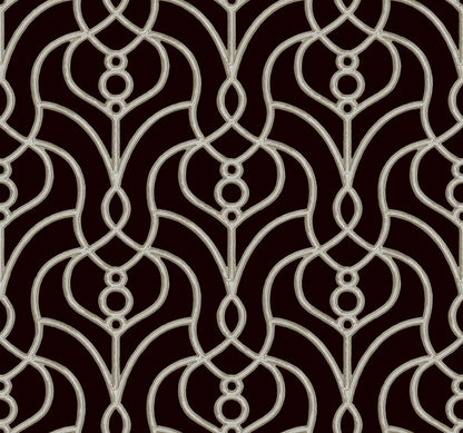 York Wallcoverings Candice Olson Casual Elegance Divine Trellis Black Wallpaper  Geometrics Blacks   - EV3945