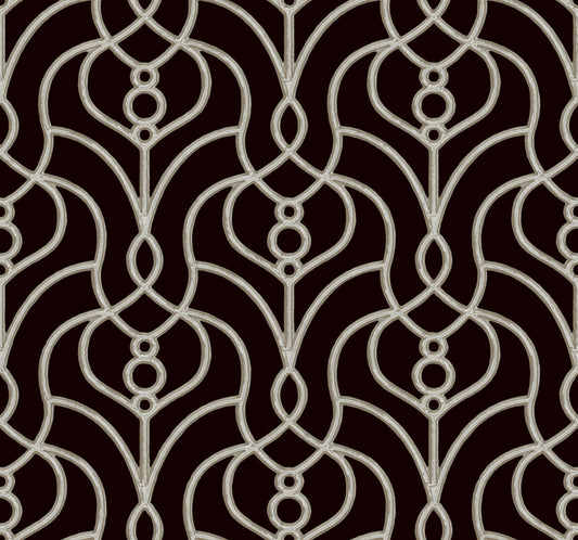 York Wallcoverings Candice Olson Casual Elegance Divine Trellis Black Wallpaper  Geometrics Blacks   - EV3945