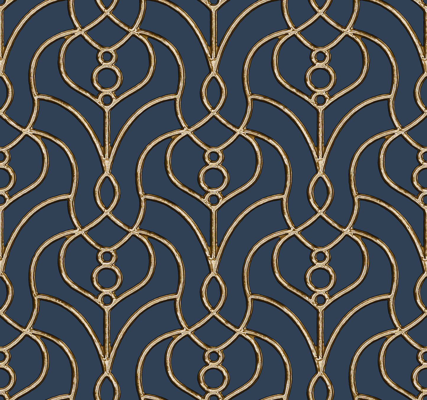 York Wallcoverings Candice Olson Casual Elegance Divine Trellis Navy Wallpaper  Geometrics Blues   - EV3946