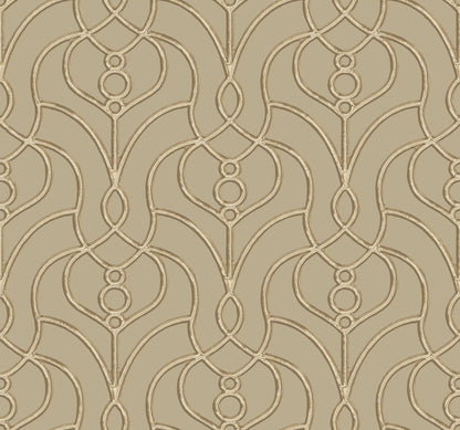 York Wallcoverings Candice Olson Casual Elegance Divine Trellis Taupe Wallpaper  Geometrics Browns   - EV3947