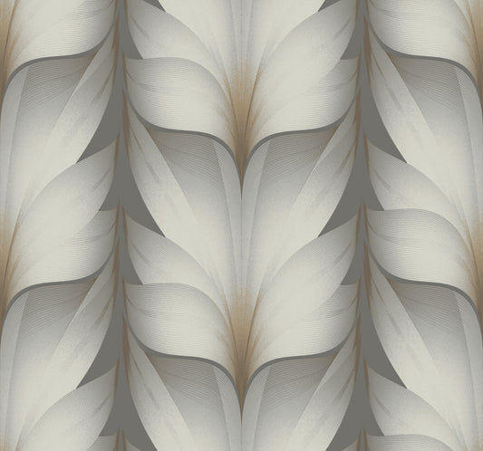 York Wallcoverings Candice Olson Casual Elegance Lotus Light Stripe Charcoal Wallpaper  Stripes Greys   - EV3953