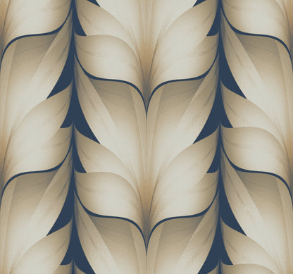York Wallcoverings Candice Olson Casual Elegance Lotus Light Stripe Navy Wallpaper  Stripes Blues   - EV3956