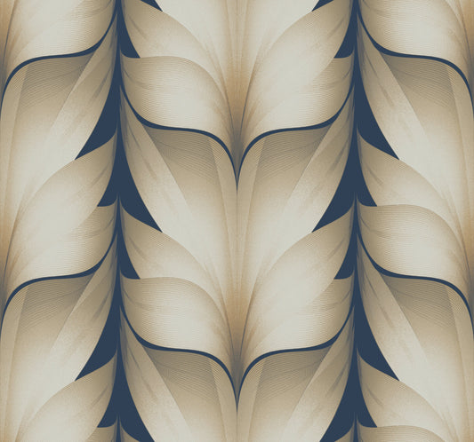 York Wallcoverings Candice Olson Casual Elegance Lotus Light Stripe Navy Wallpaper  Stripes Blues   - EV3956