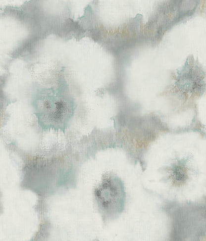 York Wallcoverings Candice Olson Casual Elegance Blended Floral Aqua Wallpaper  Florals and Flowers Blues   - EV3961