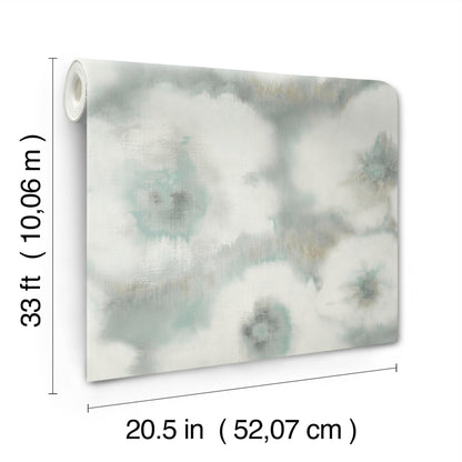 York Wallcoverings Candice Olson Casual Elegance Blended Floral Aqua Wallpaper  Florals and Flowers Blues   - EV3961