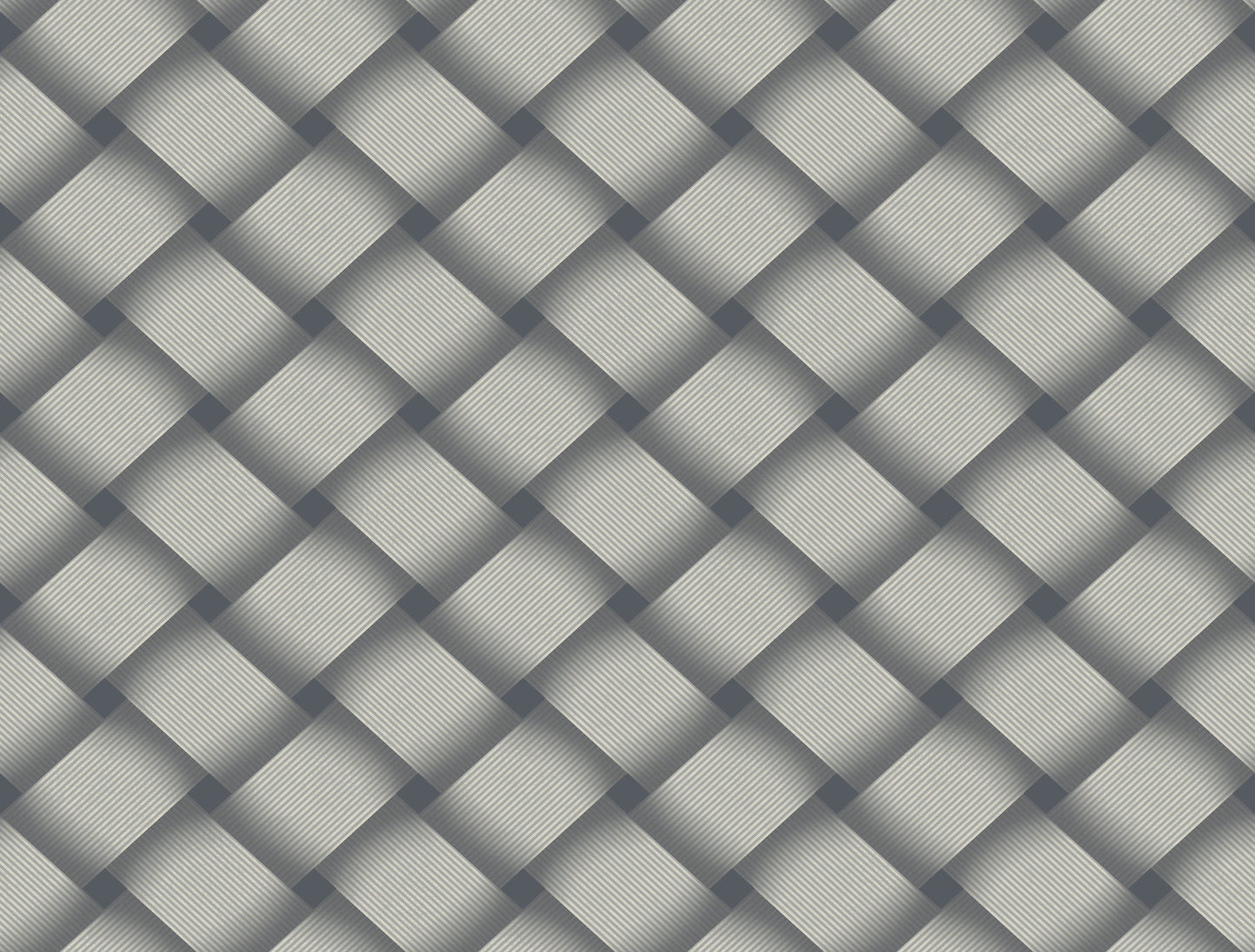 Navy wallpaper with a diagonal basket-weave texture; interlaced light and dark blue bands form a 3D square pattern.