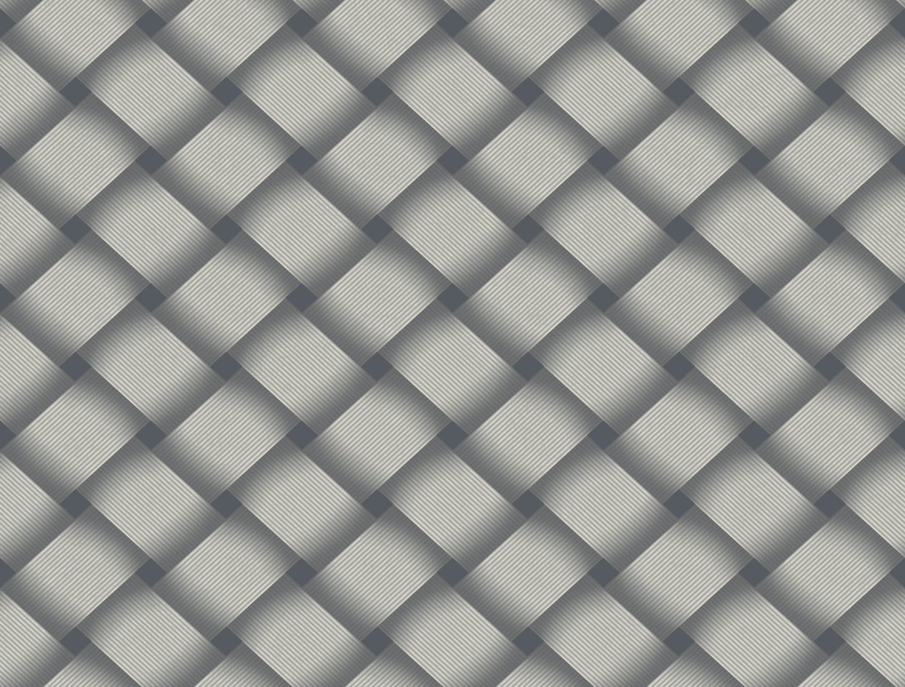 Navy wallpaper with a diagonal basket-weave texture; interlaced light and dark blue bands form a 3D square pattern.