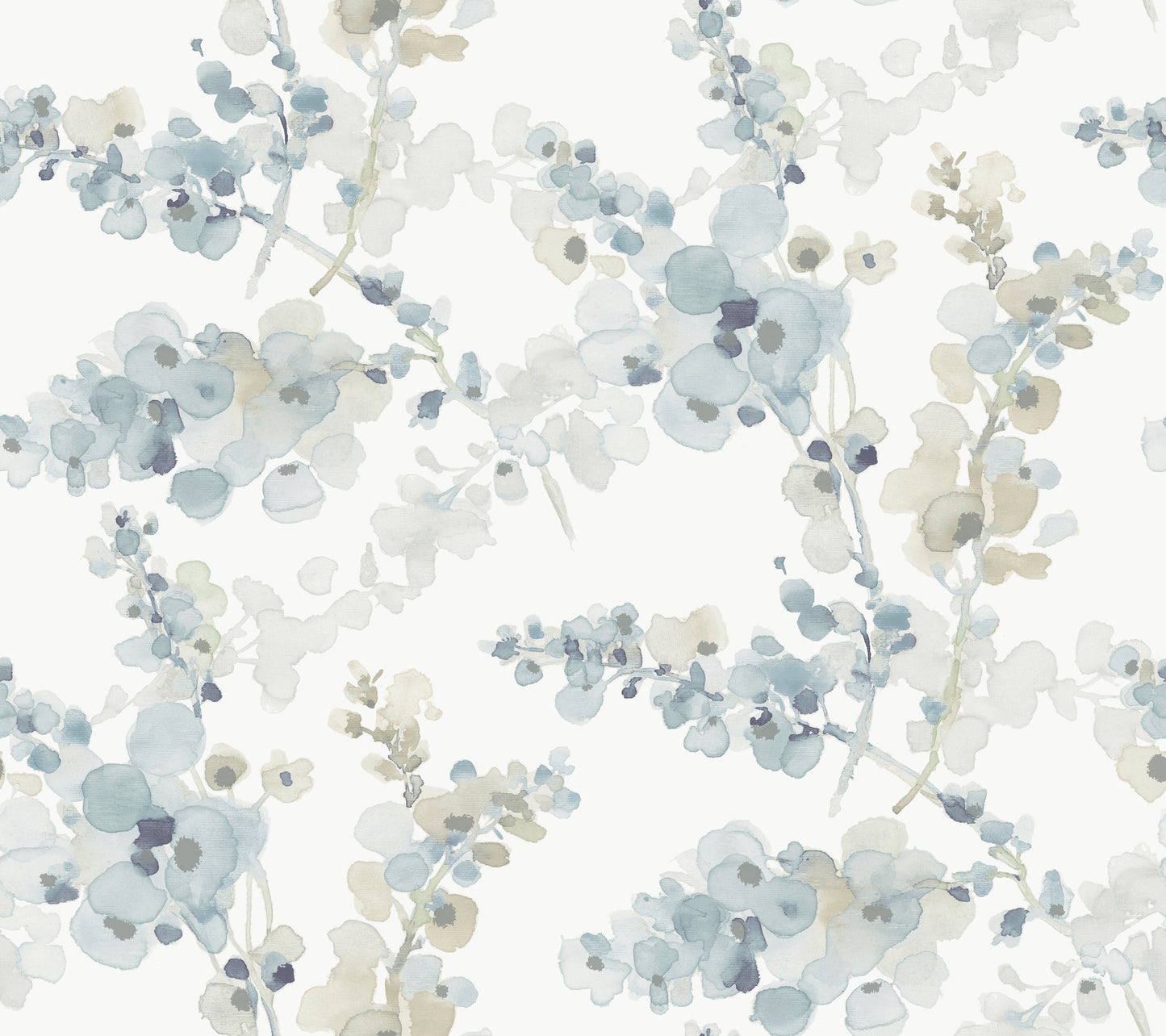 York Wallcoverings Candice Olson Casual Elegance Blossom Fling Blue Wallpaper  Botanical Blues   - EV3974