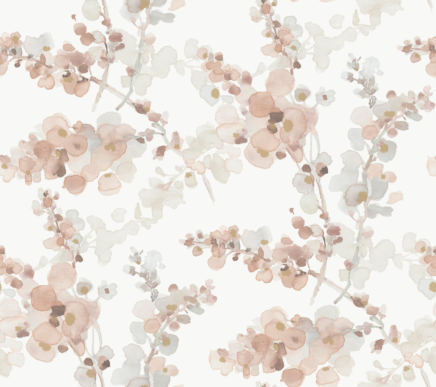 York Wallcoverings Candice Olson Casual Elegance Blossom Fling Clay Wallpaper  Botanical Pinks   - EV3975