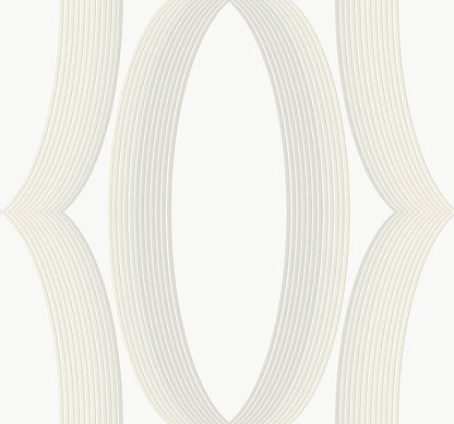 York Wallcoverings Candice Olson Casual Elegance Progression Ogee White Wallpaper  Geometrics Whites and Off-Whites   - EV3981