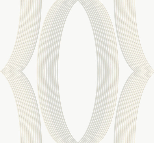 York Wallcoverings Candice Olson Casual Elegance Progression Ogee White Wallpaper  Geometrics Whites and Off-Whites   - EV3981