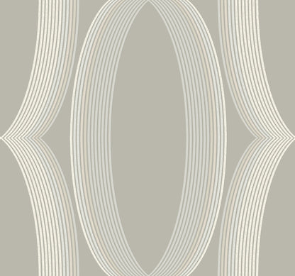 York Wallcoverings Candice Olson Casual Elegance Progression Ogee Light Neutral Wallpaper  Geometrics Greys   - EV3983