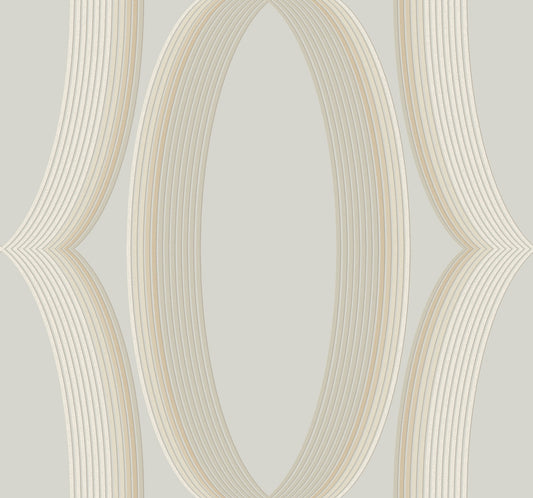 York Wallcoverings Candice Olson Casual Elegance Progression Ogee Blonde Wallpaper  Geometrics Greys   - EV3984