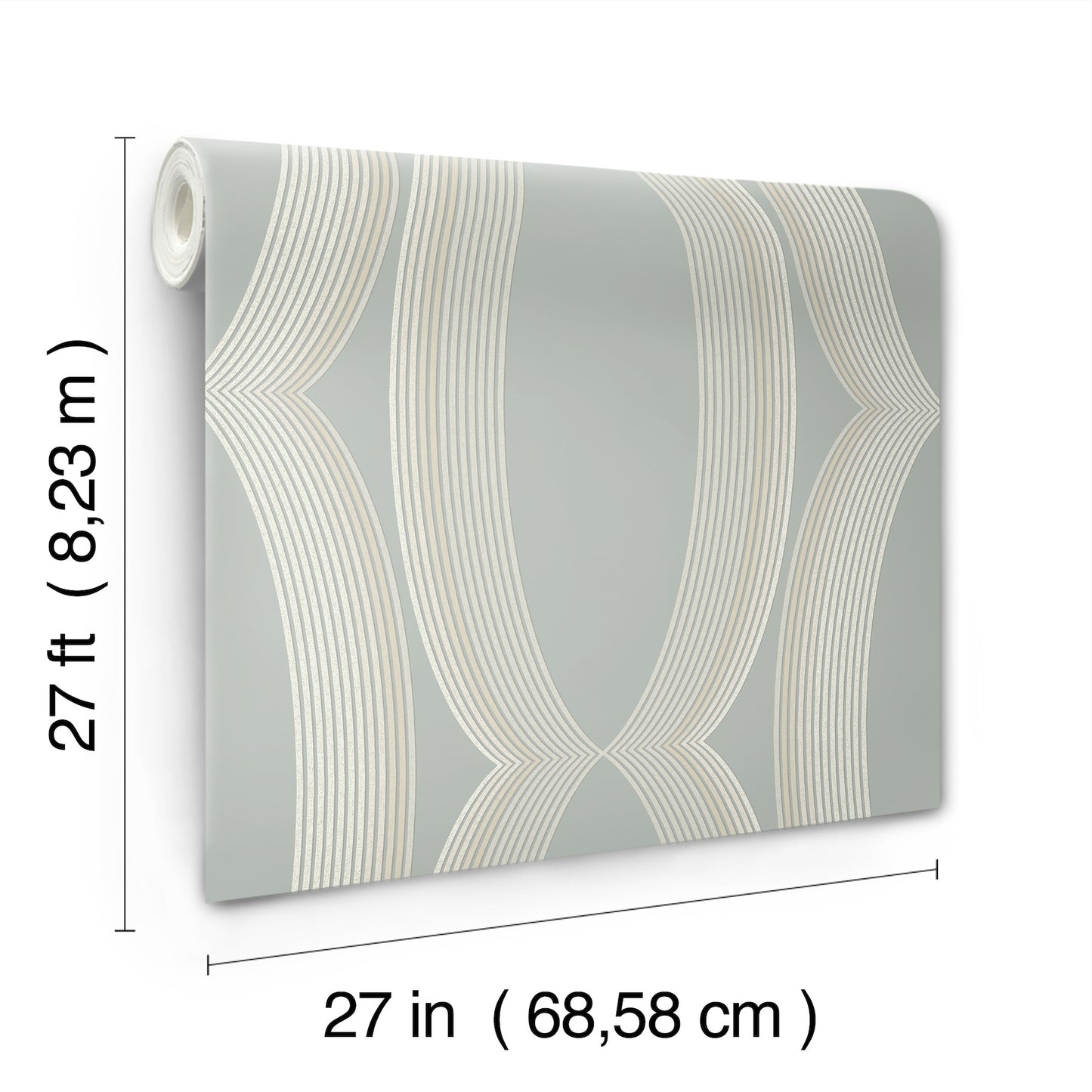 York Wallcoverings Candice Olson Casual Elegance Progression Ogee Light Blue Wallpaper  Geometrics Blues   - EV3985