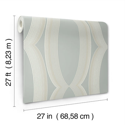 York Wallcoverings Candice Olson Casual Elegance Progression Ogee Light Blue Wallpaper  Geometrics Blues   - EV3985