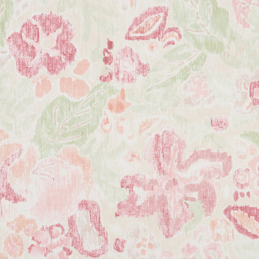 JF Fabrics EVERLY 44 Fabric Floral, Abstract Pink, Green, Red  Print - 9283544 J9431