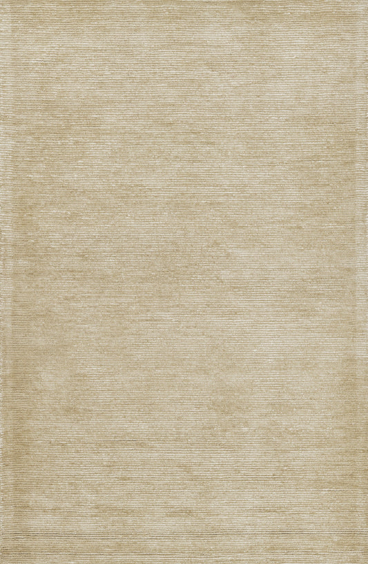 Taupe woven rug with soft, subtle horizontal lines; neutral decor rug for living room or bedroom.