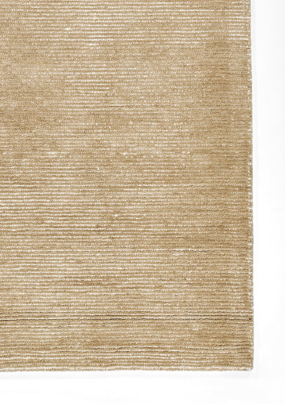 Taupe-beige rug with subtle horizontal ribbed texture and flatwoven look.