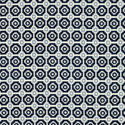 STOUT TEXTILES  UPHOLSTERY,WOVENS TRANSITIONAL,, GEOMETRIC NAVY   - EVET-3