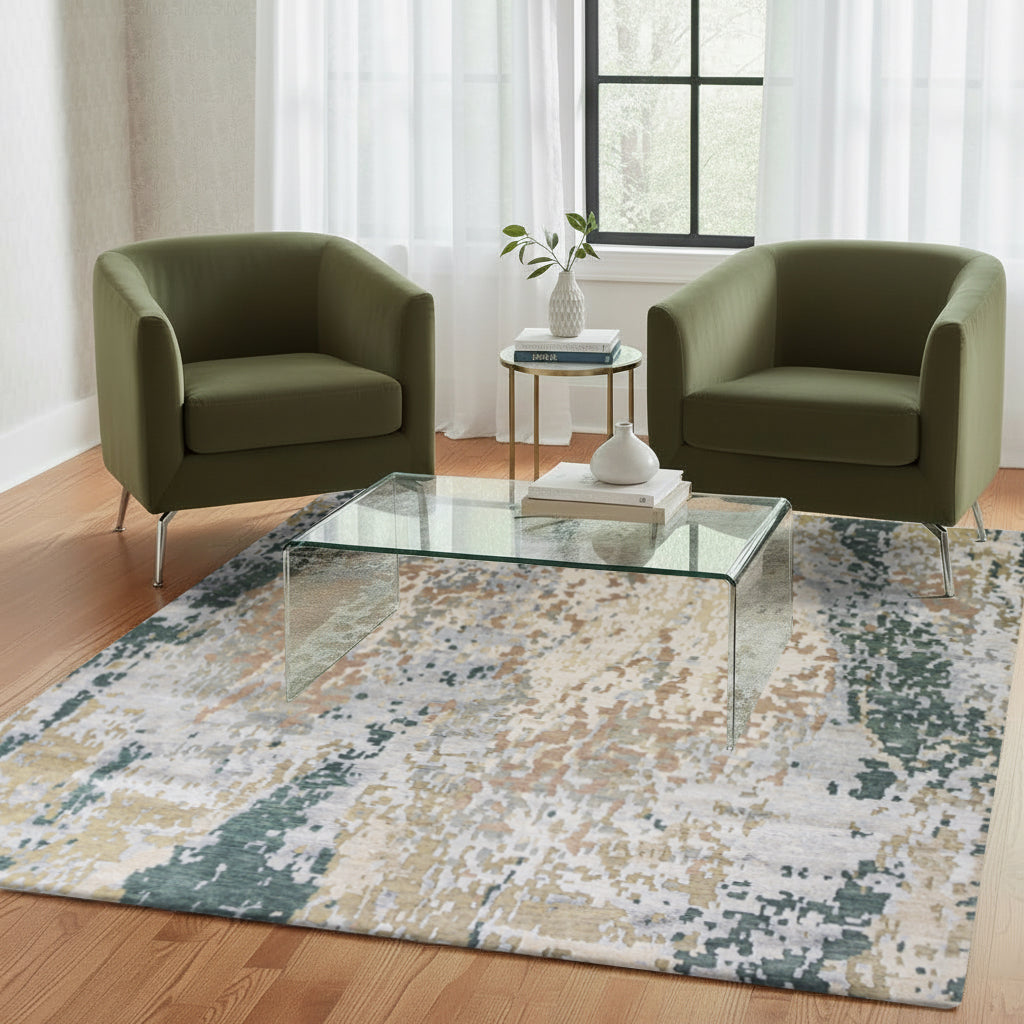Contemporary rug, 2' x 3'.