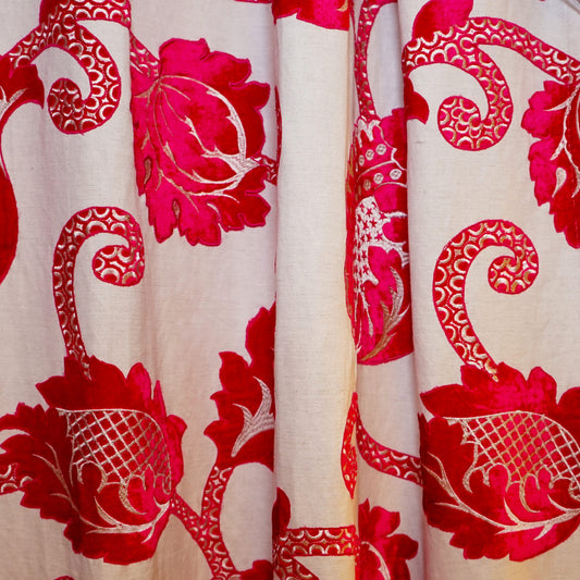 JF Fabrics JF Studio EVOCATIVE 45 Fabric Traditional,Transitional,Contemporary,Floral Pink  Embroidery,Texture,Velvet,Linen Texture - 5853545 SJ101