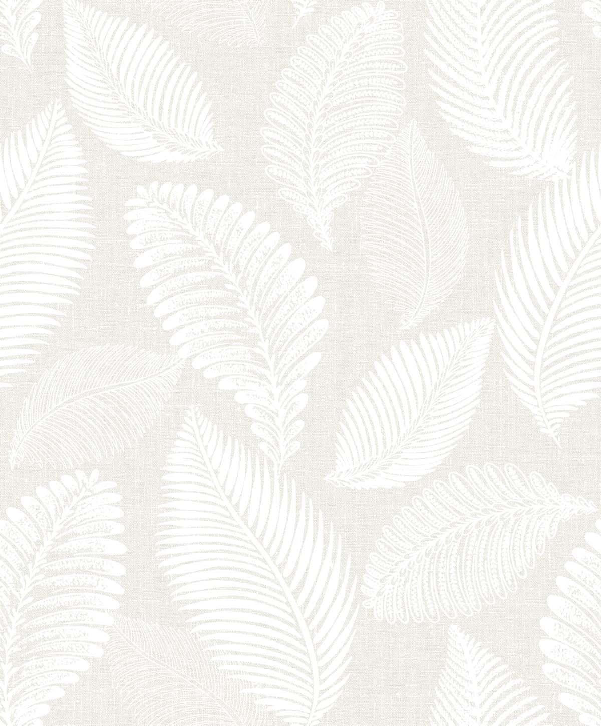 Seabrook Designs White Heron Tossed Leaves Botanical Contemporary Beige Matte Sidewall - EW10000