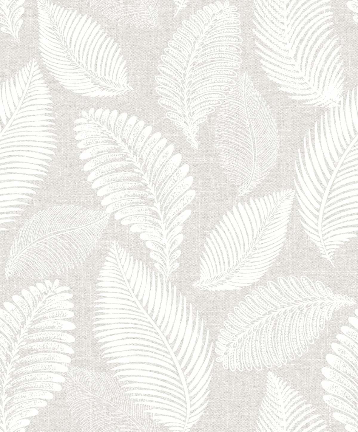 Seabrook Designs White Heron Tossed Leaves Botanical Contemporary Beige Matte Sidewall - EW10007