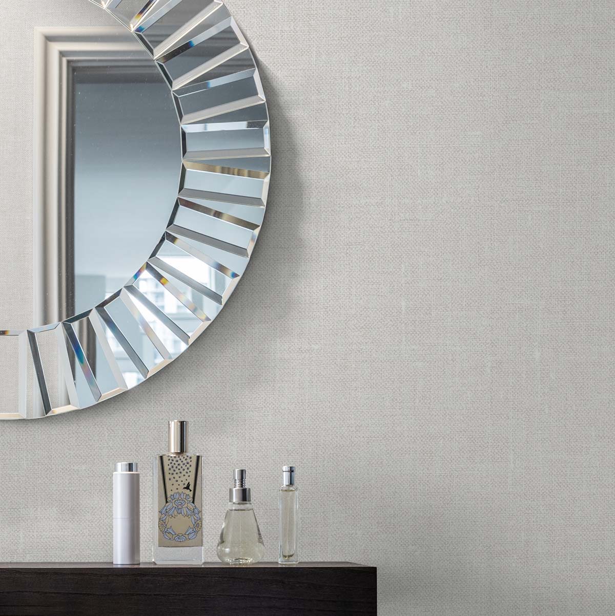 Seabrook Designs White Heron Abington Faux Linen Linen Contemporary Off-White Matte  - EW10100