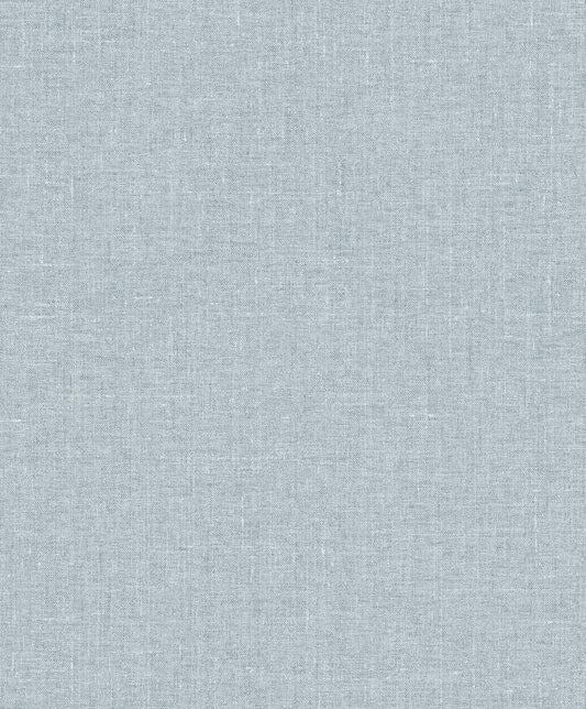 Seabrook Designs White Heron Abington Faux Linen Linen Contemporary Blue Matte Sidewall - EW10102