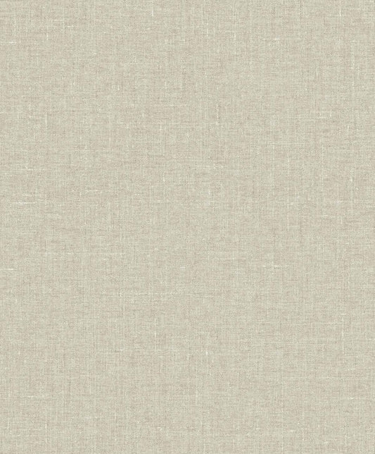 Seabrook Designs White Heron Abington Faux Linen Linen Contemporary Beige Matte Sidewall - EW10105