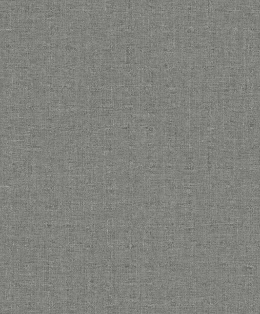 Seabrook Designs White Heron Abington Faux Linen Linen Contemporary Grey Matte Sidewall - EW10110