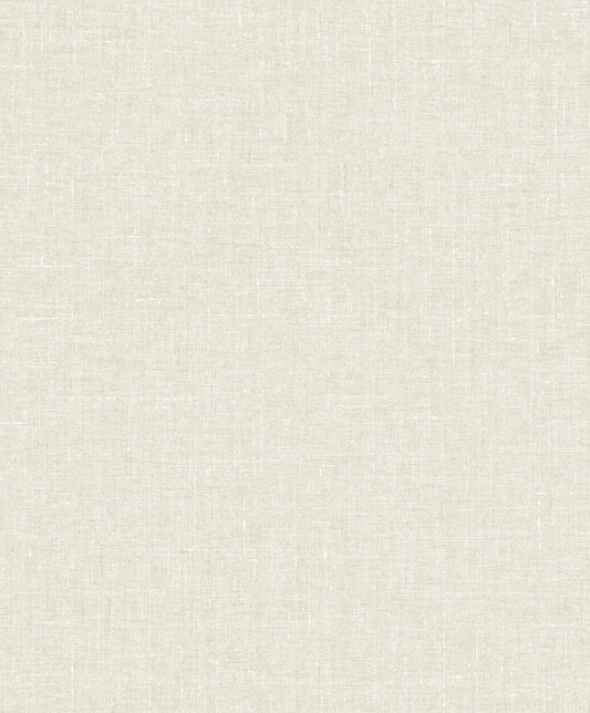 Seabrook Designs White Heron Abington Faux Linen Linen Contemporary Beige Matte Sidewall - EW10114