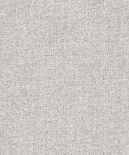 Seabrook Designs White Heron Abington Faux Linen Linen Contemporary Grey Matte Sidewall - EW10118