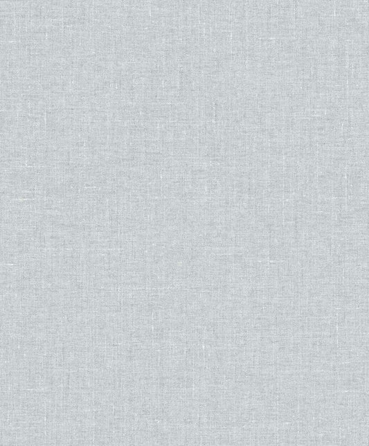 Seabrook Designs White Heron Abington Faux Linen Linen Contemporary Grey Matte Sidewall - EW10128