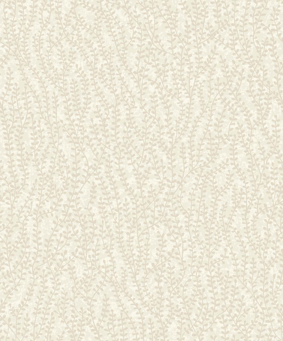 Seabrook Designs White Heron Seaweed Beaded Branches Botanical Contemporary Beige Metallic/ Glass Beads Sidewall - EW10605