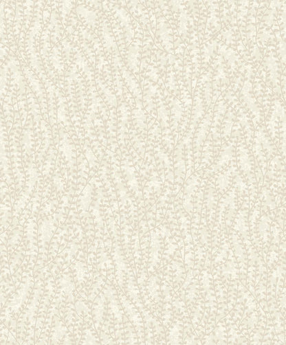 Seabrook Designs White Heron Seaweed Beaded Branches Botanical Contemporary Beige Metallic/ Glass Beads  - EW10605