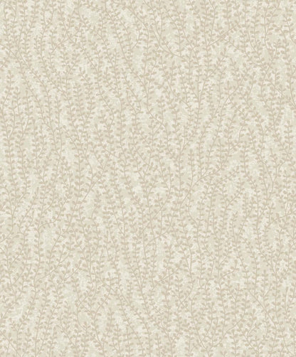 Seabrook Designs White Heron Seaweed Beaded Branches Botanical Contemporary Beige Metallic/ Glass Beads  - EW10607