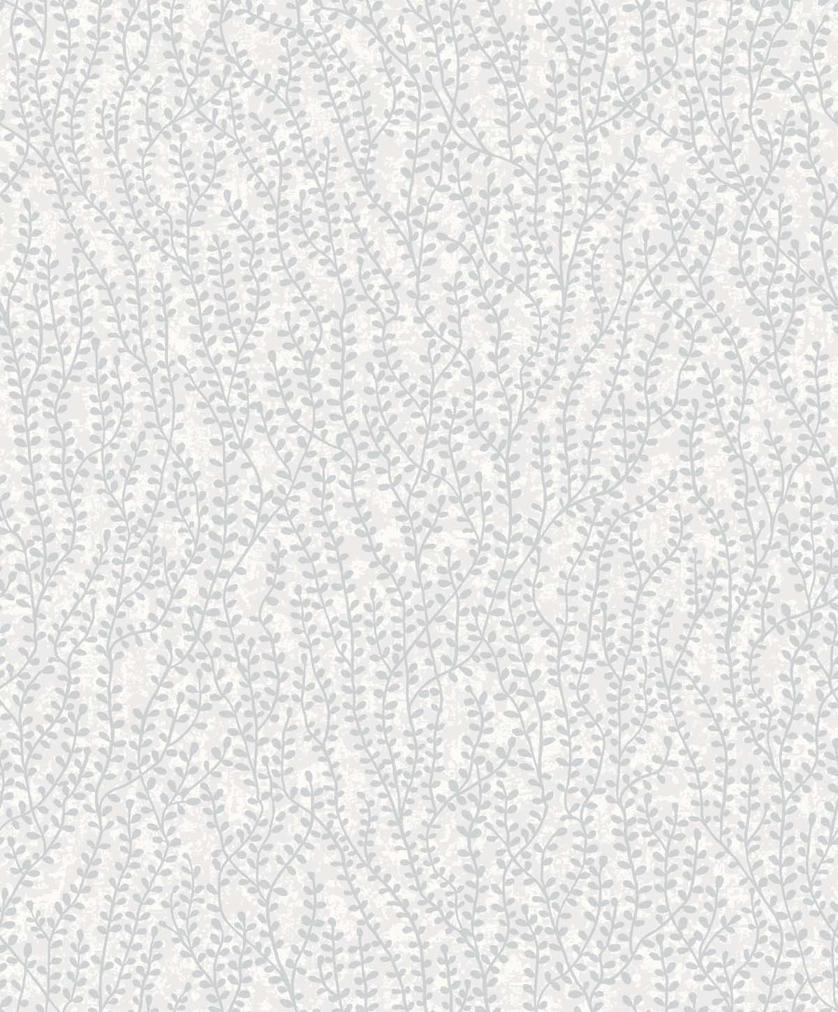 Seabrook Designs White Heron Seaweed Beaded Branches Botanical Contemporary Grey Metallic/ Glass Beads Sidewall - EW10608