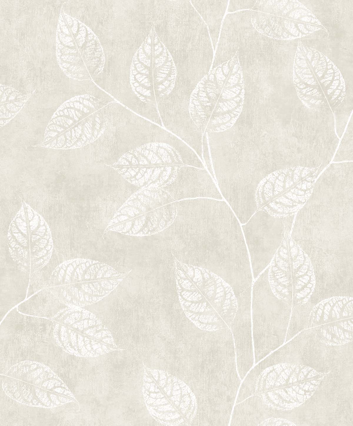 Seabrook Designs White Heron Branch Trail Silhouette Botanical Contemporary Beige Satin Sidewall - EW10800