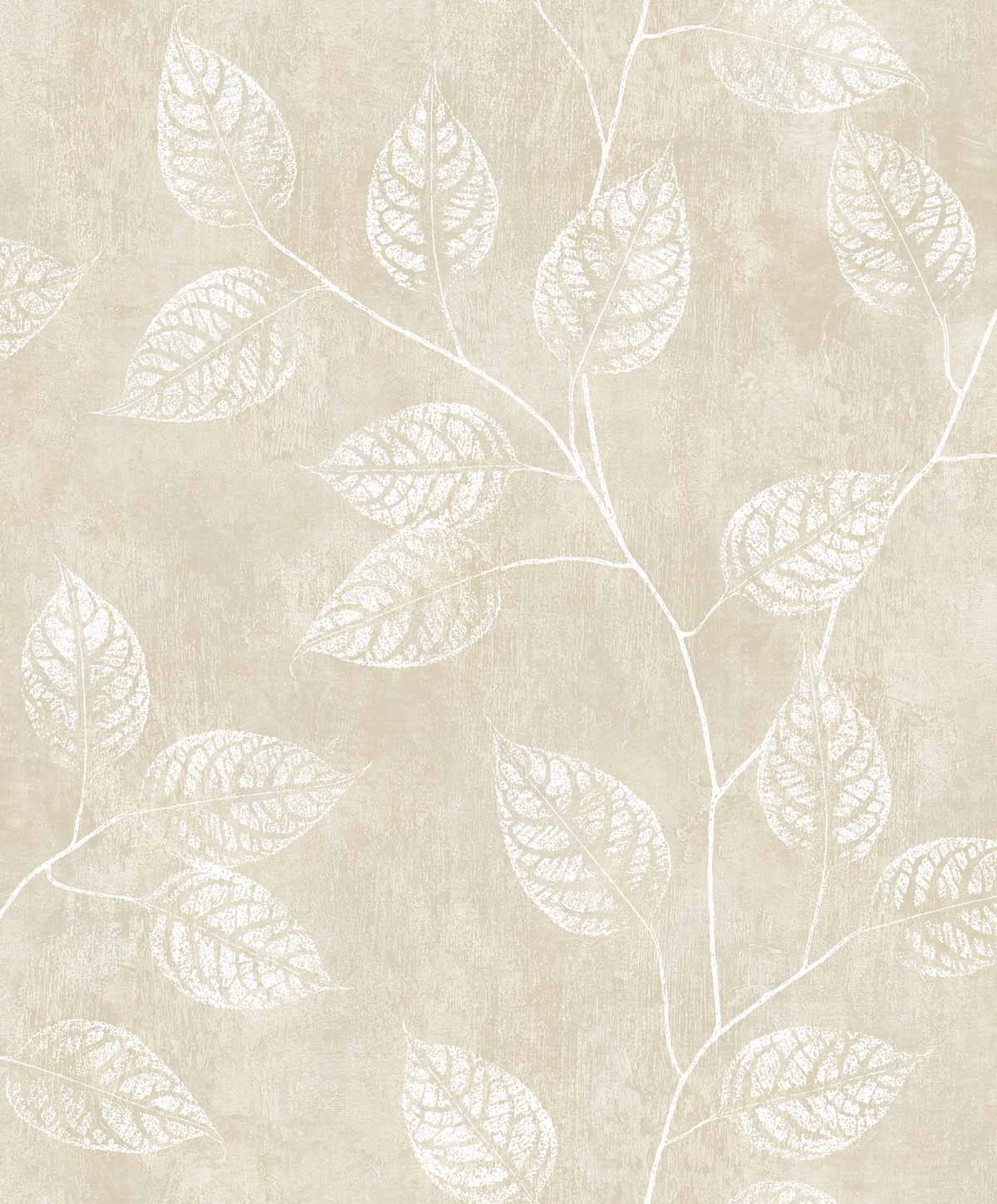 Seabrook Designs White Heron Branch Trail Silhouette Botanical Contemporary Beige Satin Sidewall - EW10805