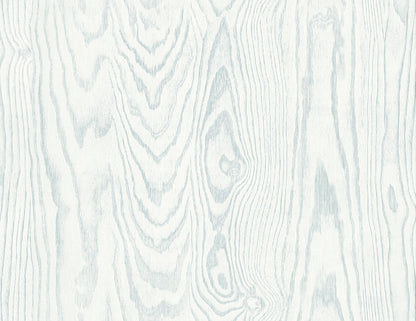 Seabrook Designs White Heron Kyoto Faux Woodgrain Wood Contemporary Blue Satin  - EW11302
