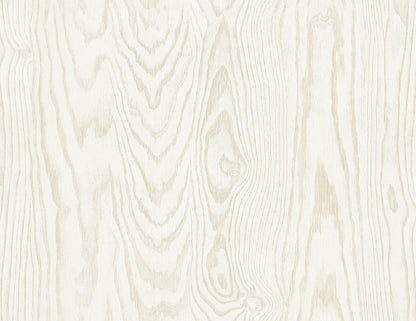 Seabrook Designs White Heron Kyoto Faux Woodgrain Wood Contemporary Beige Satin  - EW11305