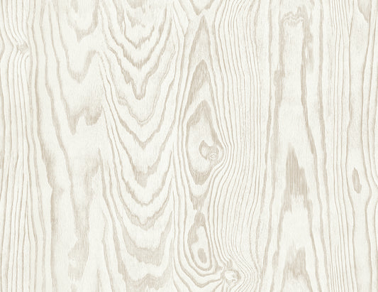 Seabrook Designs White Heron Kyoto Faux Woodgrain Wood Contemporary Off-White Satin Sidewall - EW11307