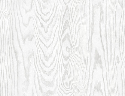 Seabrook Designs White Heron Kyoto Faux Woodgrain Wood Contemporary Grey Satin  - EW11308