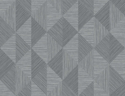 Seabrook Designs White Heron Diamond Inlay Geometric Contemporary Grey Matte  - EW11700