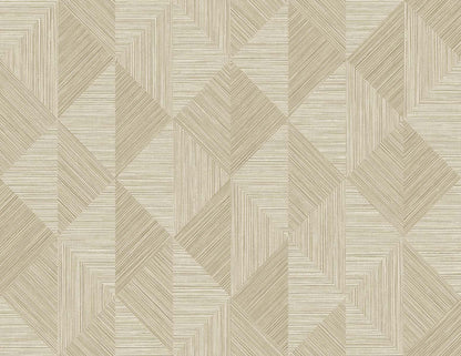 Seabrook Designs White Heron Diamond Inlay Geometric Contemporary Beige Matte  - EW11705