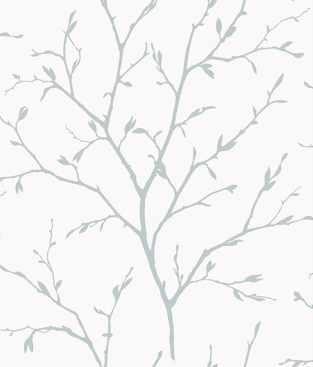 Seabrook Designs White Heron Branching Out Botanical Contemporary Blue Satin Sidewall - EW11802