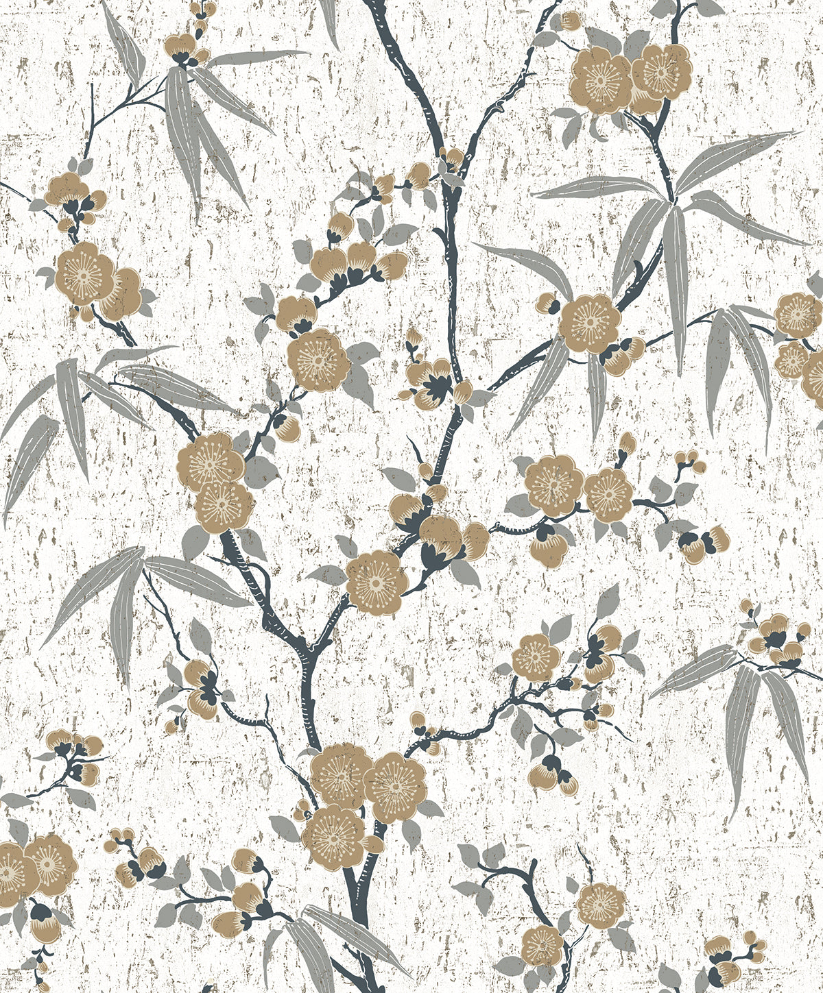 Seabrook Designs White Heron Blossom Cork Floral Contemporary Off-White Matte Sidewall - EW11905