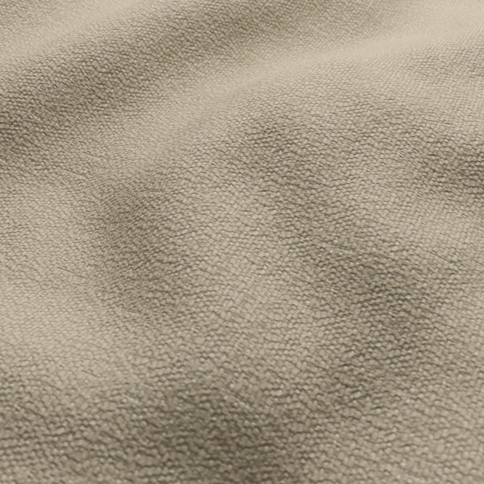 Close-up of brown outdoor chenille fabric with a textured surface, soft nap, and subtle folds