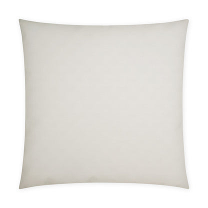 Ivory outdoor Sundance Band lumbar pillow, 12" x 24", leaf band and ribbon design, smooth fabric.